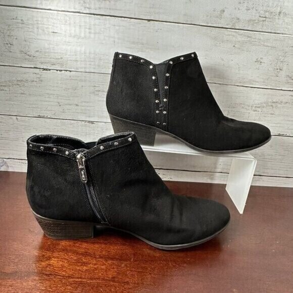 Circus Sam Edelman Women's Ankle Booties Size 10 Black Silver Studs Zip - Picture 2 of 11